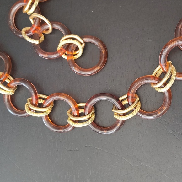 Gold And Brown Link Belt Vintage 41" Long - Picture 2 of 5